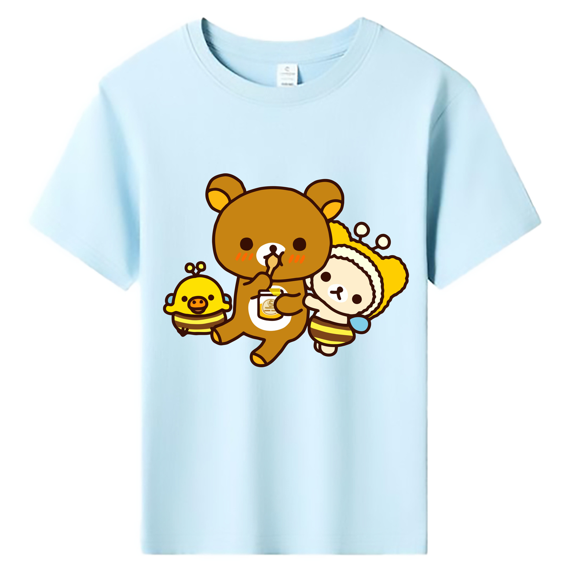（画像用） リラックマ リラックマ キイロイトリ Rilakkuma Korilakkuma Kiiroitori 綿100％キッズTシャツ（フロントプリント）